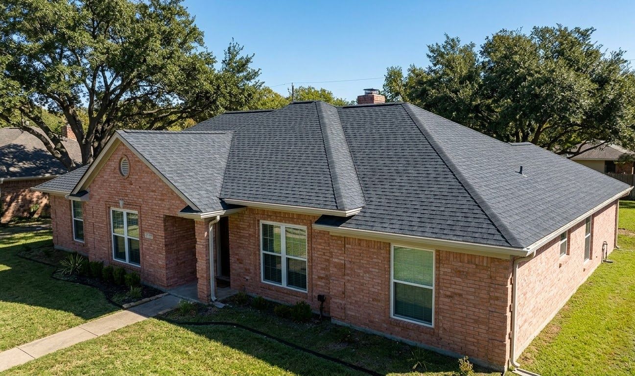 Dallas home with new asphalt shingle roof